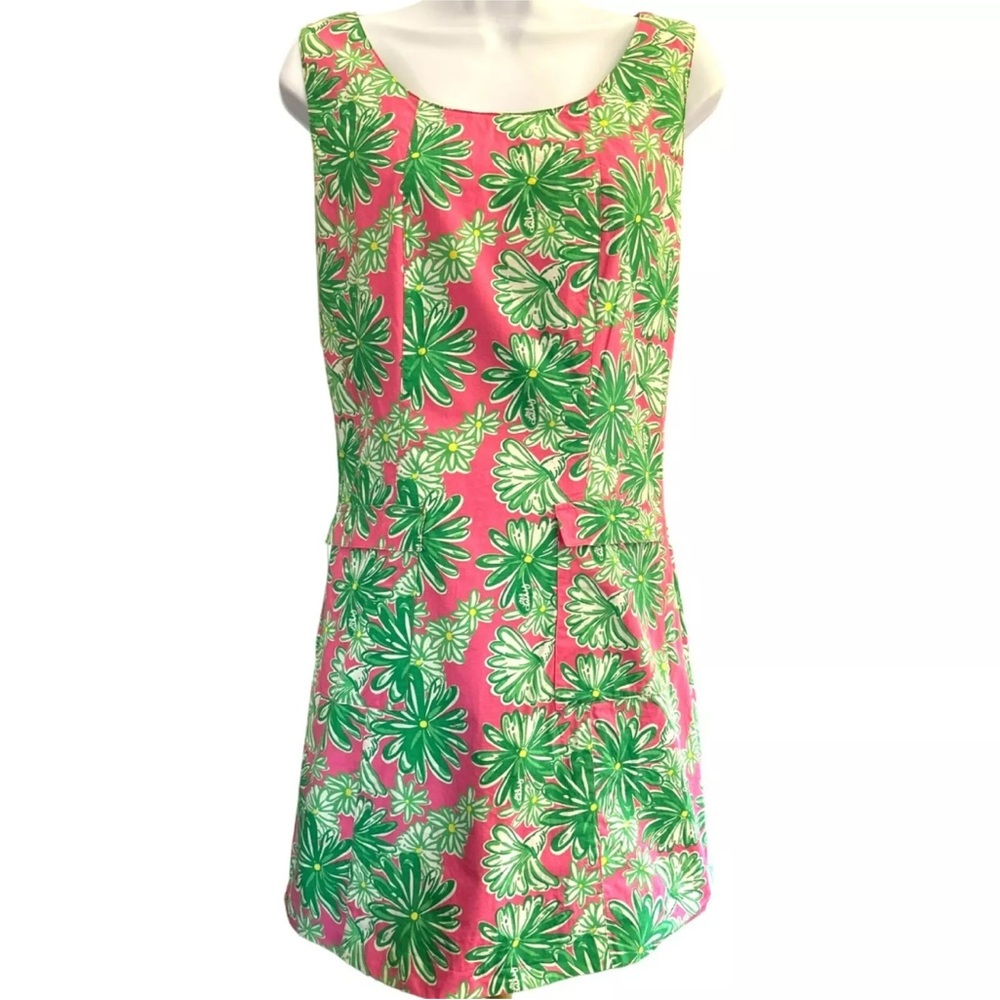 Vintage Lilly Pulitzer Floral Dress White Label Size 6 Preppy Sleeveless